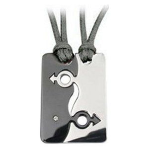 Pride Shack - Mars Male Black & Steel 2pc Pendants - Mens Gay Pride